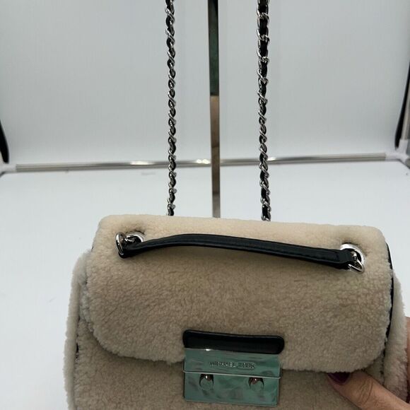 Michael Kors Sloan Shearling Small Chain Shoulder Bag - Picture 6 of 13